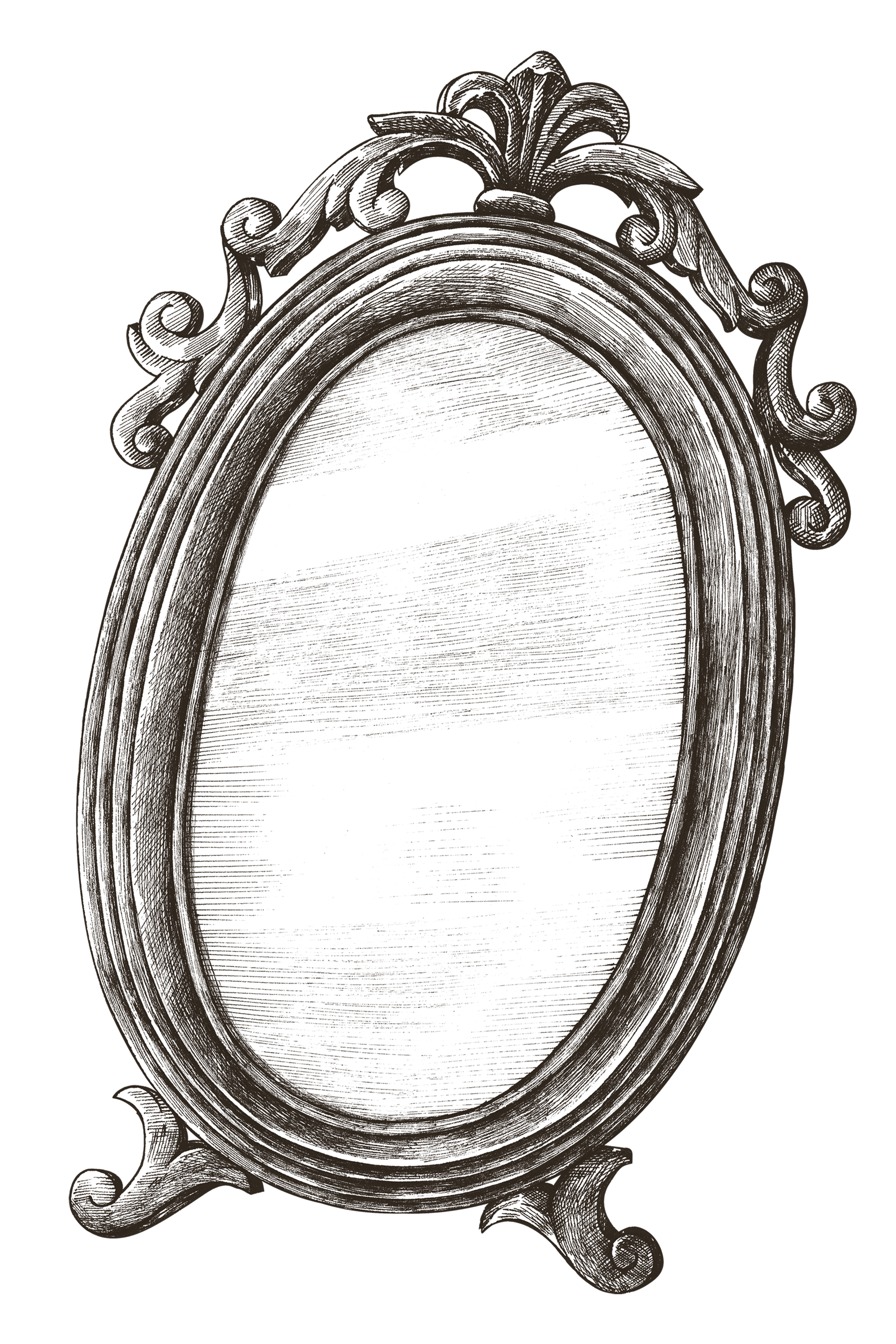 An old oval mirror