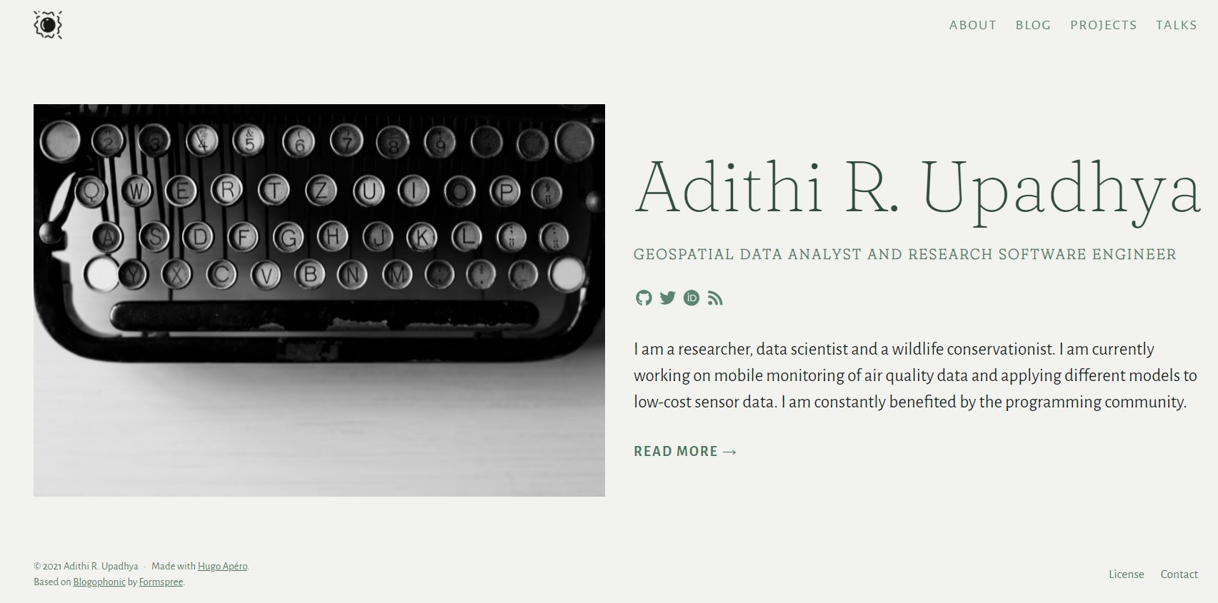 Bio of Adithi R Upadhya using blogdown package in R